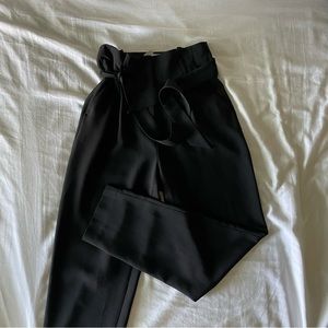 Black, tie waist dress pants